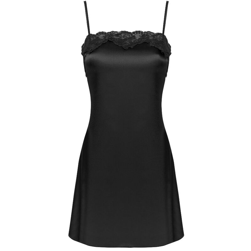 Livco Corsetti Fashion - Jacqueline Lc 90249 Bata + Camisa + Panty Negro L/Xl