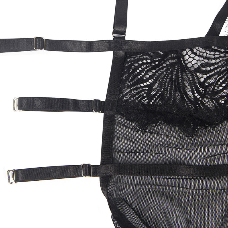 Subblime - Babydoll Con Tirantes Ajustables De Encaje Negro L/xl