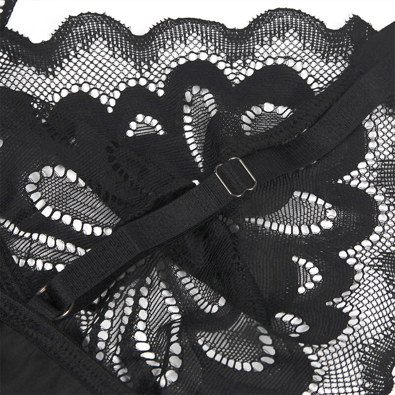 Subblime - Babydoll Con Estampado Floral Pecho Negro S/M