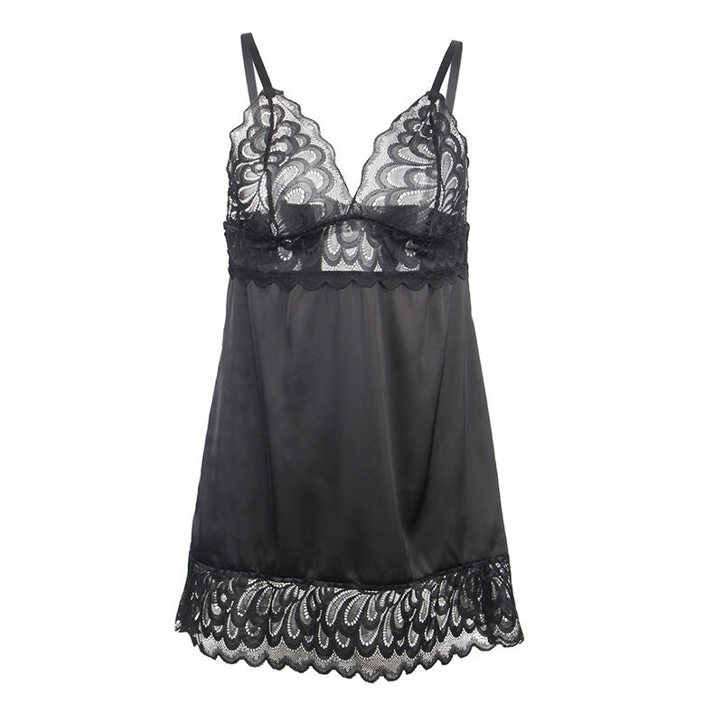 Subblime - Babydoll Con Estampado Floral Pecho Negro L/Xl