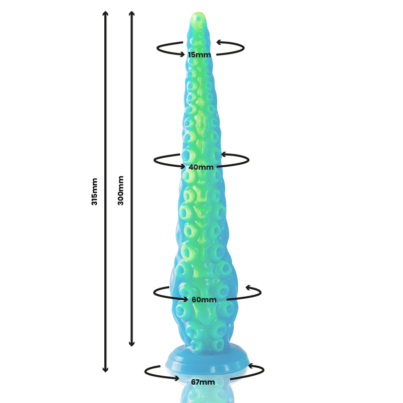 Epic - Scylla Dildo Tentáculo Fino Fluorescente Tamaño Grande