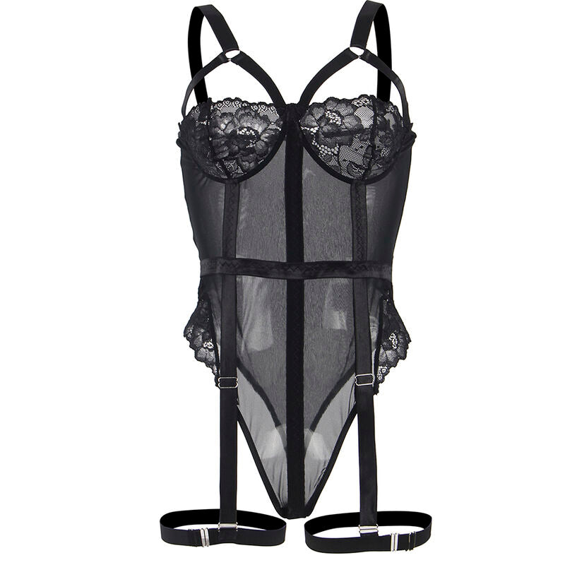 Subblime - Teddy Con Liguero Detalle Tiras Pecho Negro L/Xl
