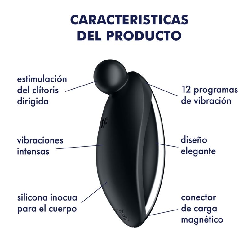 Satisfyer - Spot On 2 Vibrador Lay-On Negro