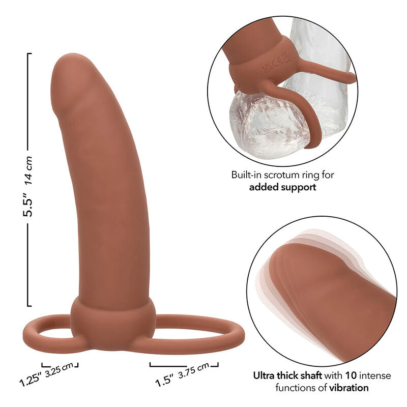 Calexotics - Maxx Doble Penetrador Grueso 10 Vibraciones Mulato