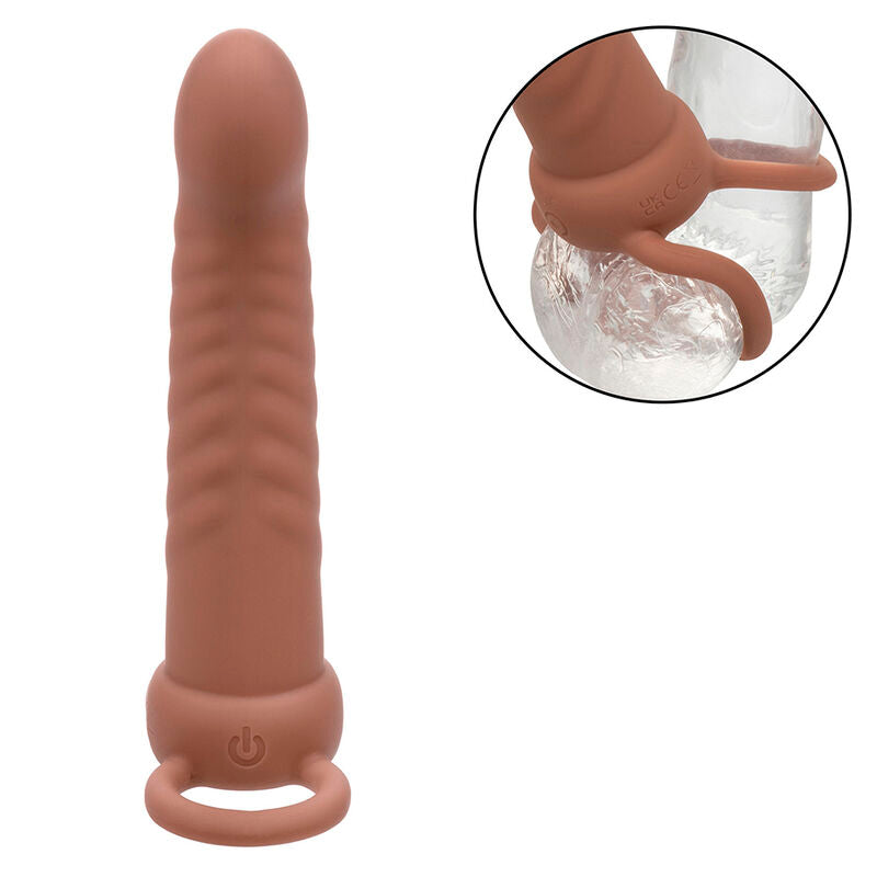 Calexotics - Maxx Doble Penetrador Acanalado 10 Vibraciones Mulato