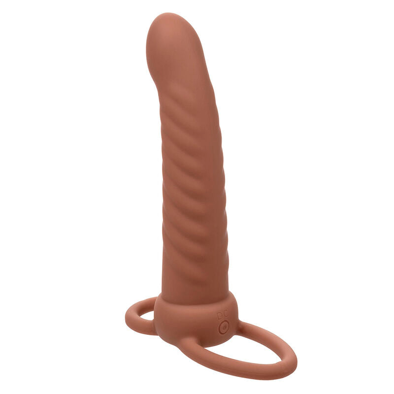 Calexotics - Maxx Doble Penetrador Acanalado 10 Vibraciones Mulato