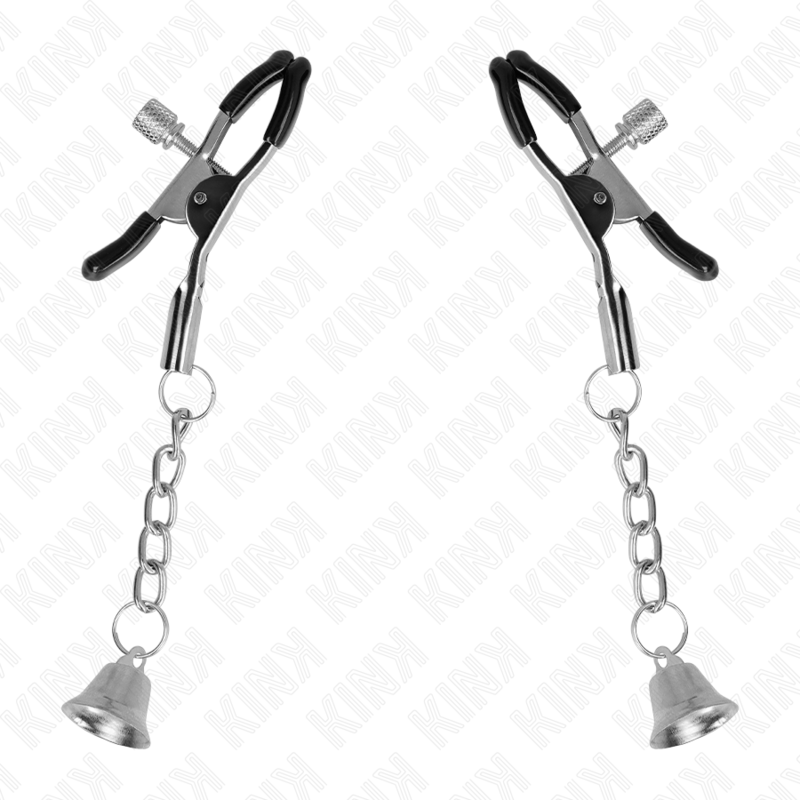Kink - Pinzas Para Pezones Con Colgante De Campana Plateado 6 Cm
