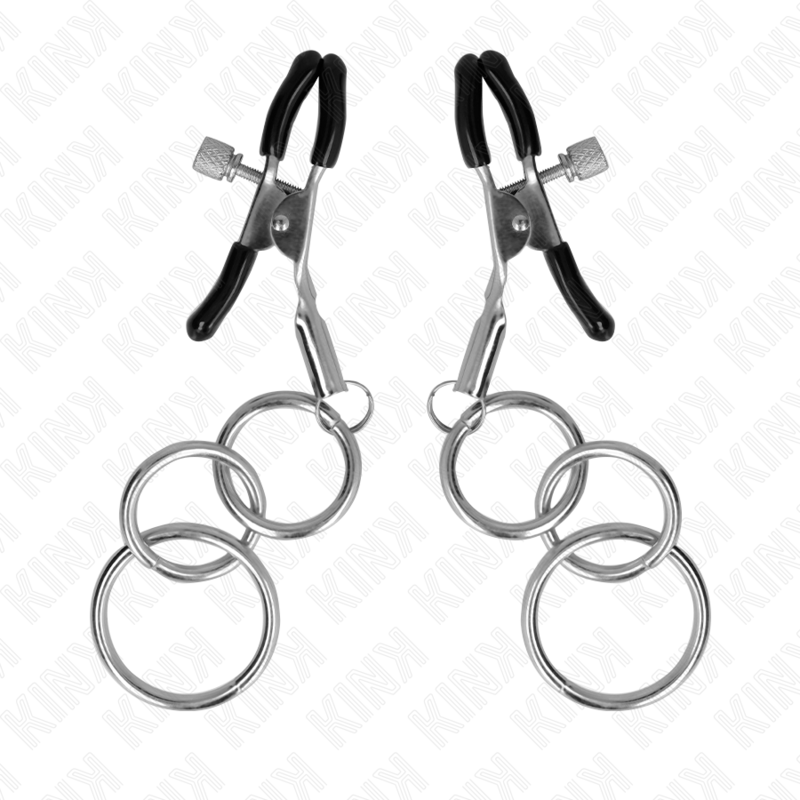 Kink - Pinzas Para Pezones Con 3 Aros 6 Cm