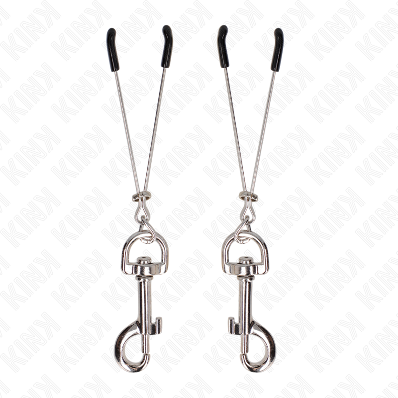 Kink - Pinzas Para Pezones Fina Con Gancho Plateado 7 Cm