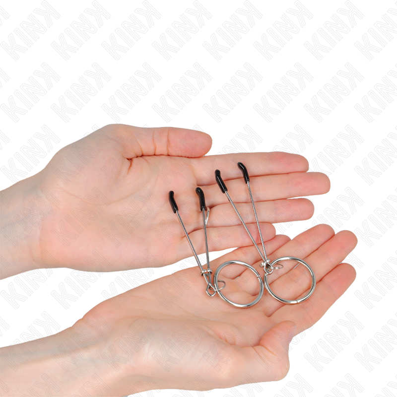 Kink - Pinzas Para Pezones Fina Con Aro Plateado 7 Cm