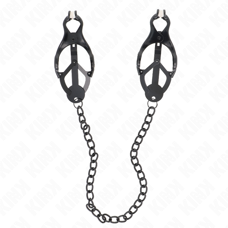 Kink - Pinzas Para Pezones Estilo Japonés Con Cadena Negro 30 Cm