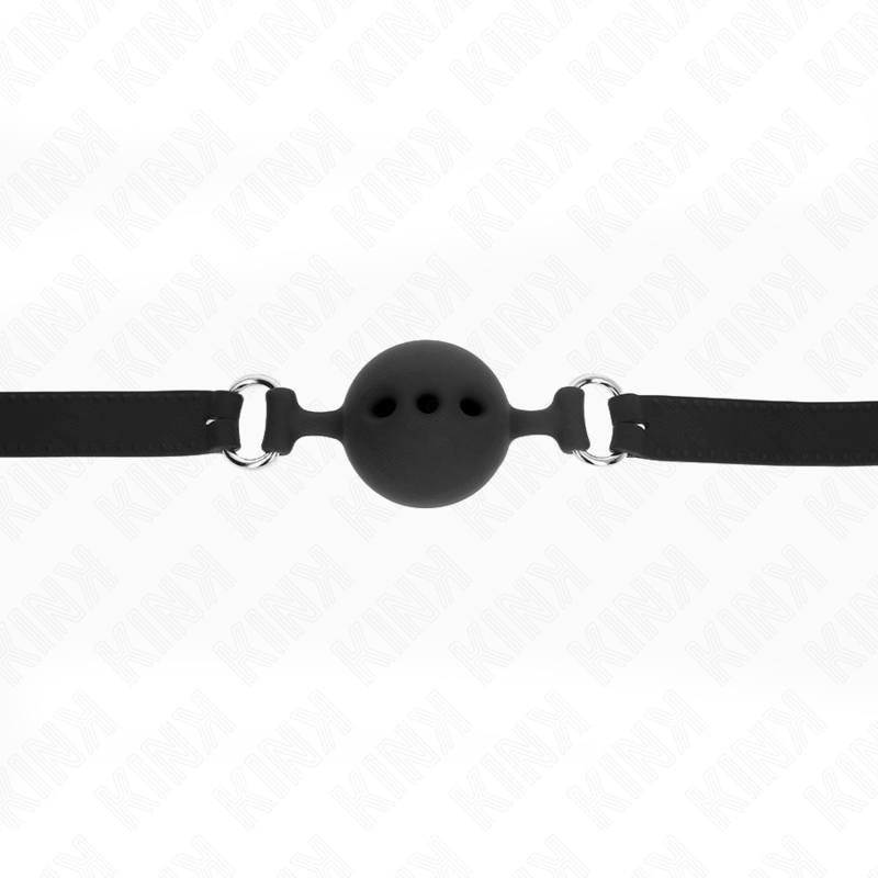 Kink - Mordaza 55 X 2 Cm De Bola 5 Cm De Silicona Completa Talla L Negro Ajustable 35-51 Cm