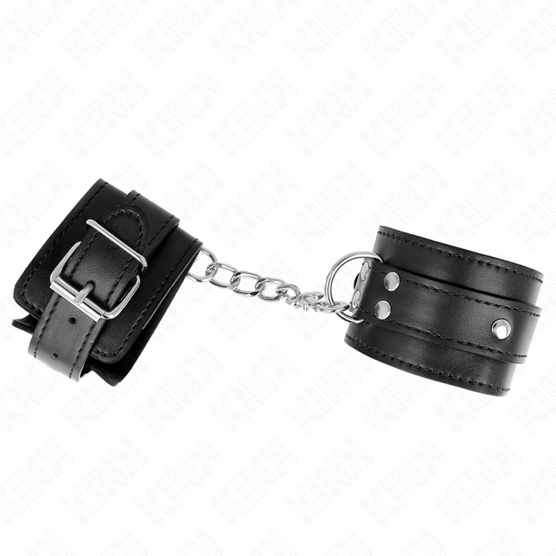 Kink - Muñequeras Con 3 Anillas En D Ajustable Negro 17.5-25 Cm X 6 Cm