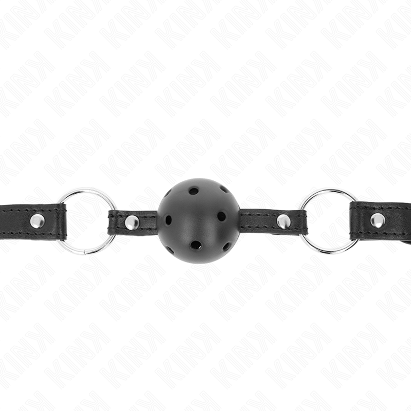 Kink - Mordaza De Bola 4.5 Cm Negra Dura Hueca Modelo 1 63.5 X 2 Cm