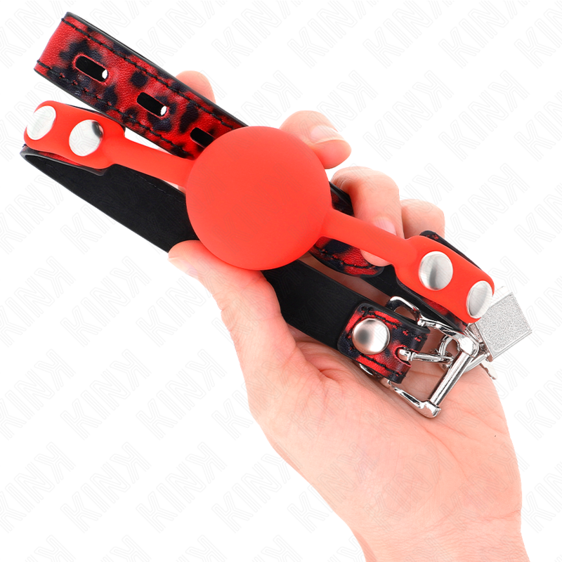 Kink - Mordaza De Bola 4 Cm De Silicona Modelo 2 Con Candado 60 X 2 Cm