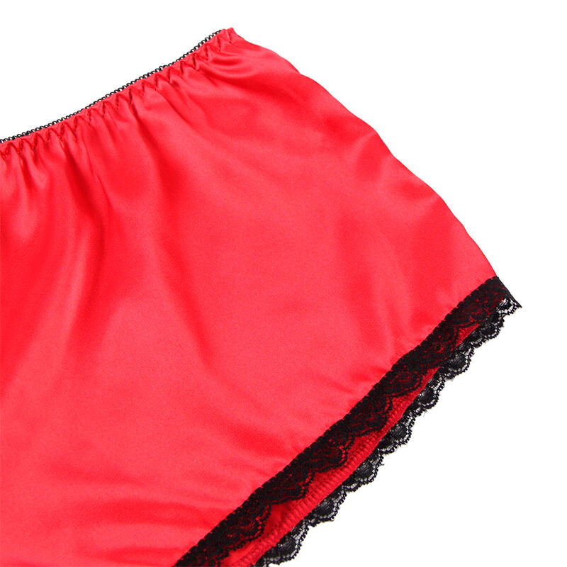 Subblime - 953904 Camisón De Seda Y Encaje + Panties Rojo L/Xl