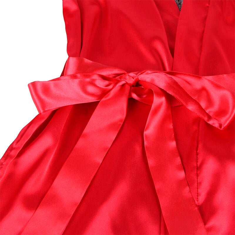 Subblime - 954017 Camisola De Encaje Espalda Transparente + Tanga Rojo/Negro S/M