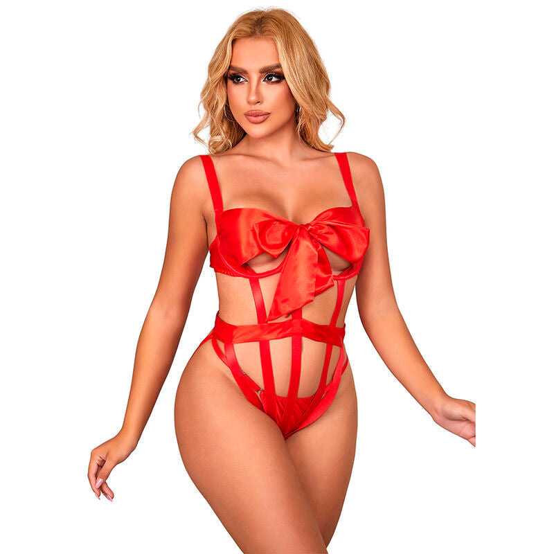 Subblime - 954475 Body Sexy Calado Con Lazo Rojo L/Xl