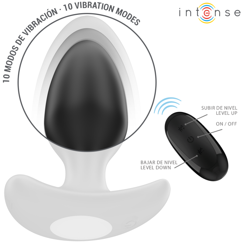 Intense - Joey Plug Anal 10 Vibraciones Negro Control Remoto