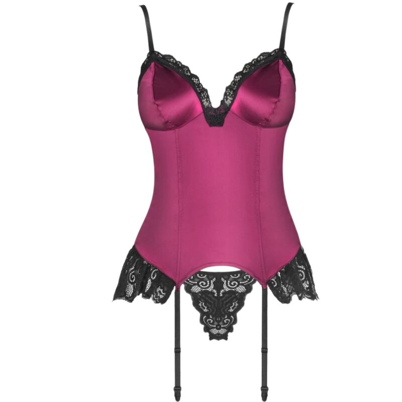 Livco Corsetti Fashion - Agrafena Cf 90436 Corset + Tanga Burdeos L/Xl