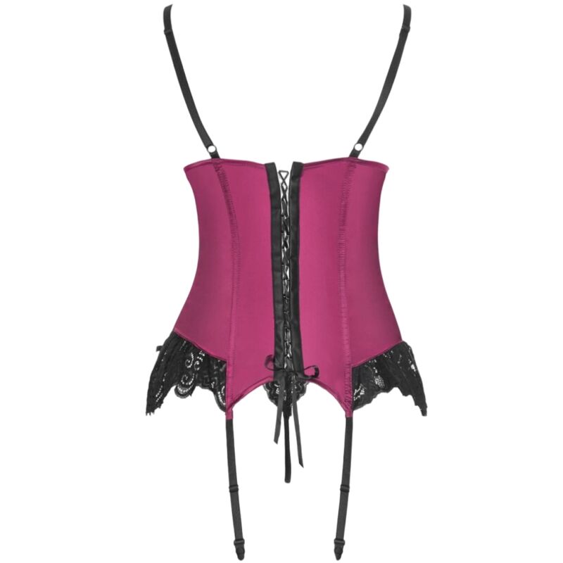 Livco Corsetti Fashion - Agrafena Cf 90436 Corset + Tanga Burdeos L/Xl