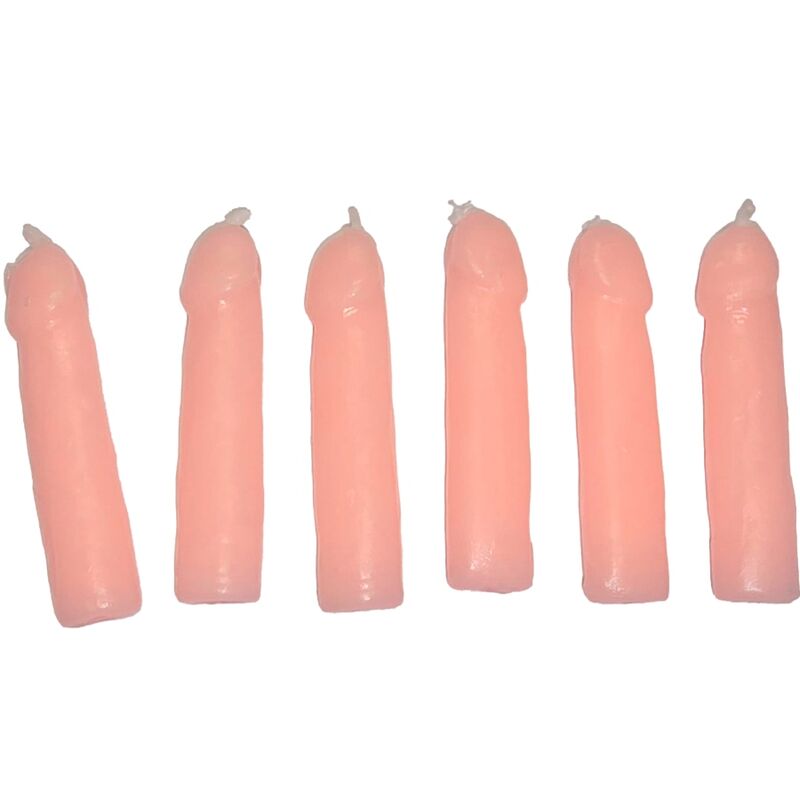 Diablo Picante - 6 Velas Forma Pene Carne