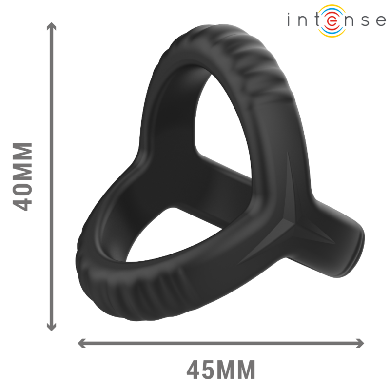 Intense - Carson Anillo Doble Para Pene Silicona Negro Modelo 4