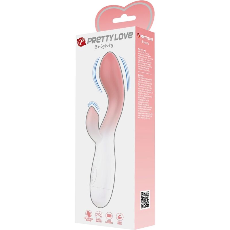 Pretty Love - Brighty Vibrador Punto G + Estimulador Clítoris 30 Vibraciones Rosa