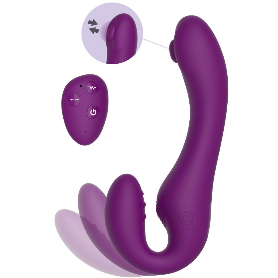 Xocoon - Strapless Strap-on Vibrador 2 En 1 Con Control Remoto Morado