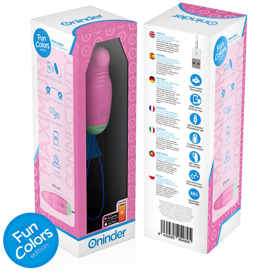 Oninder Cute - Love Pleasure Huevo Vibro-rotador 360 Silicona - App Mundial Gratuita