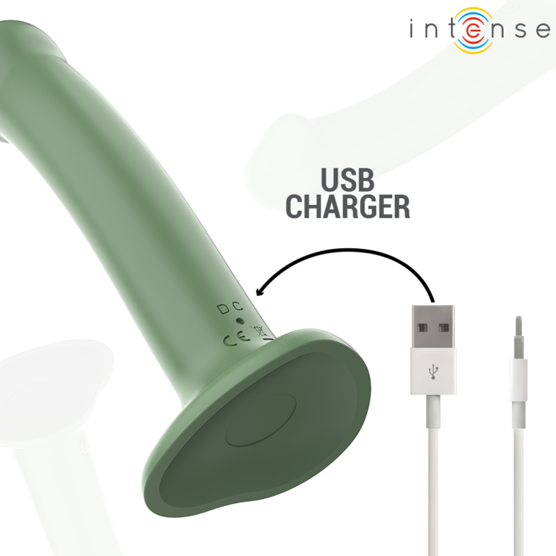 Intense - Becca Vibrador Con Ventosa 10 Vibraciones Verde Control Remoto