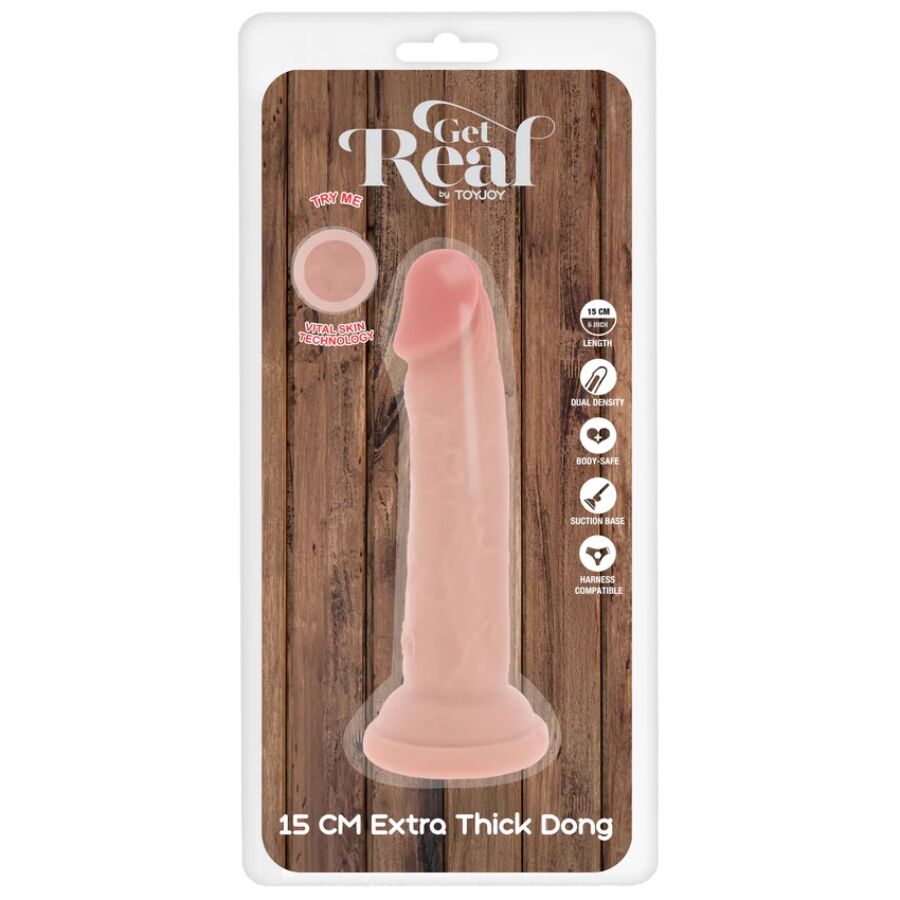 Get Real - Dildo Deluxe Dong Grueso De Doble Densidad Tpe 15 Cm
