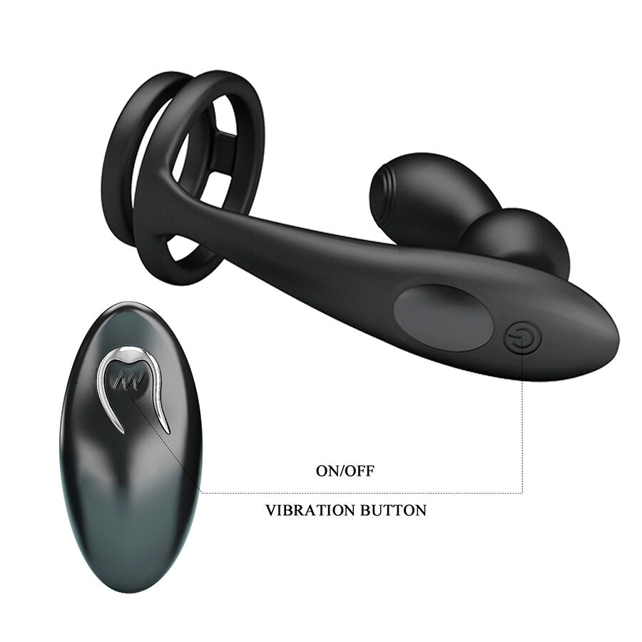 Mr Play - Anillo Para Pene Con Plug Anal Con Vibración Control Remoto