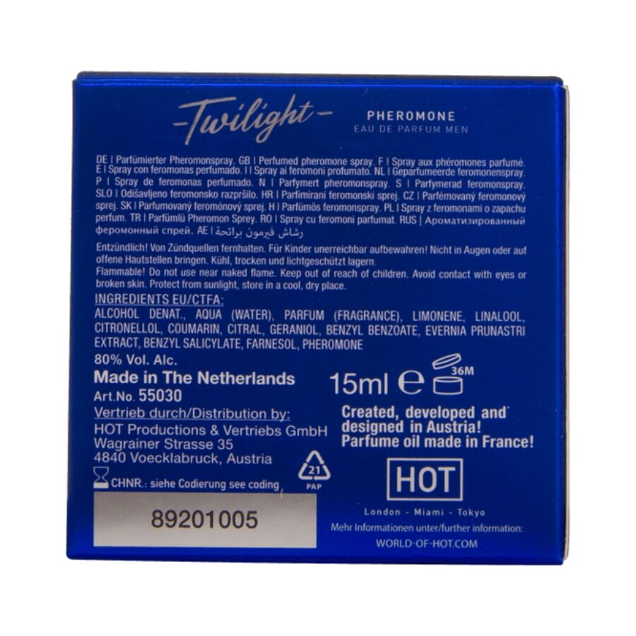 Hot - Twilight Perfume Con Feromonas Hombre 15 Ml