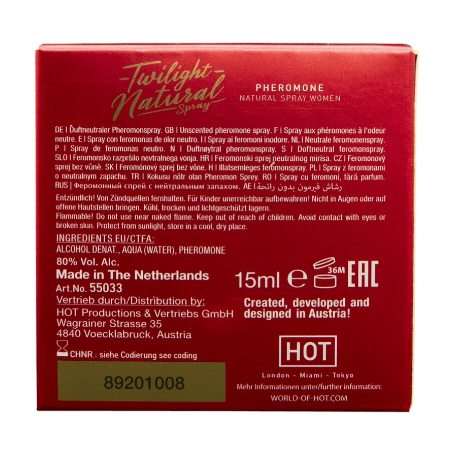 Hot Twilight Perfume Con Feromonas Para Ella En Spray 15ml
