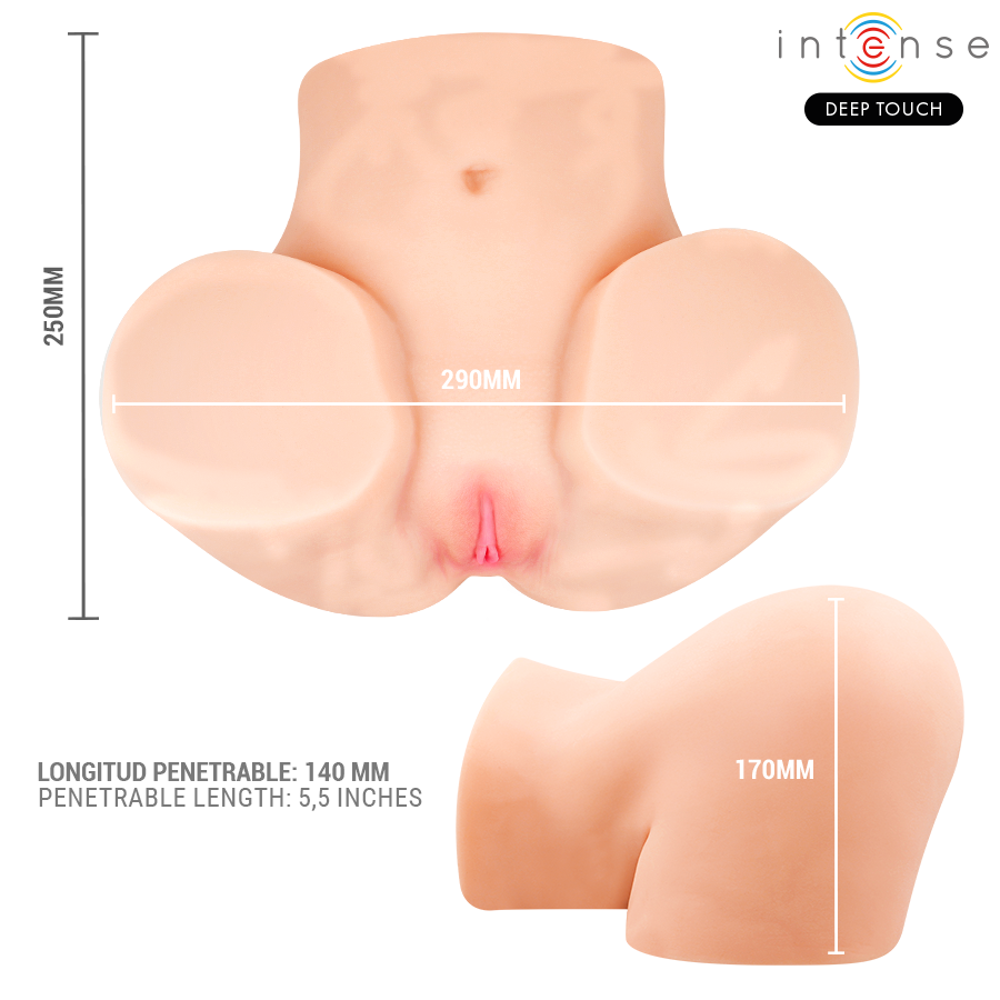 Intense Deep Touch - Ginger Masturbador Ano Y Vagina Con Efecto Succión, Calor, Vibración Y Voz Con Control Remoto 5.3 Kg