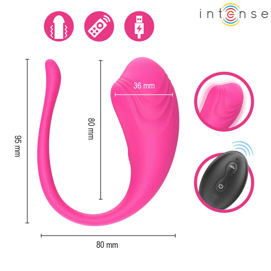 Intense - Olivia Huevo Vibrador Rosa Control Remoto