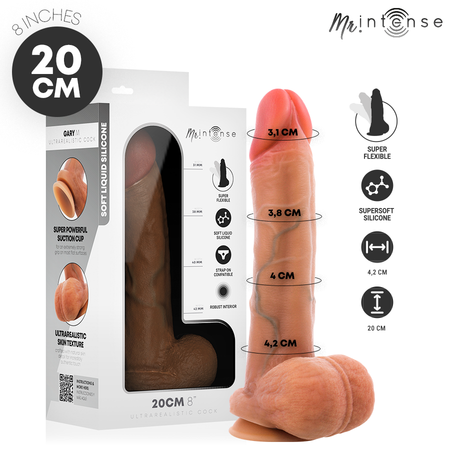 Mr Intense - Gary M Dildo Silicona 20 Cm -ø- 4.2 Cm