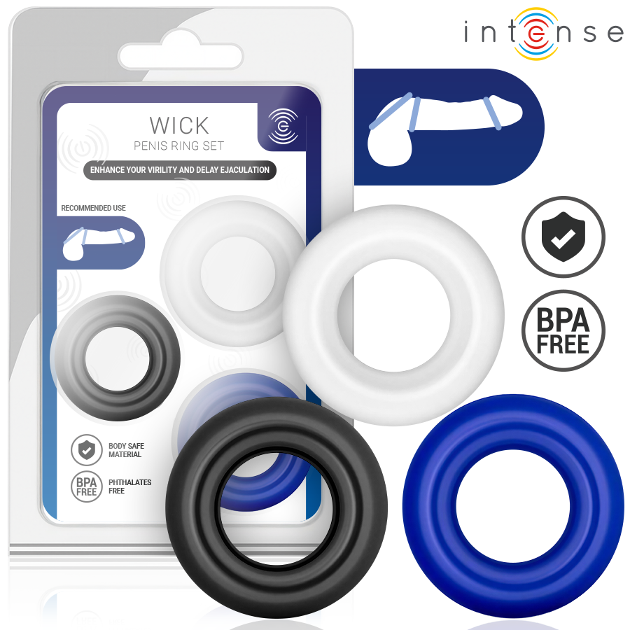 Intense - Wick Set De 3 Anillos Varios Colores