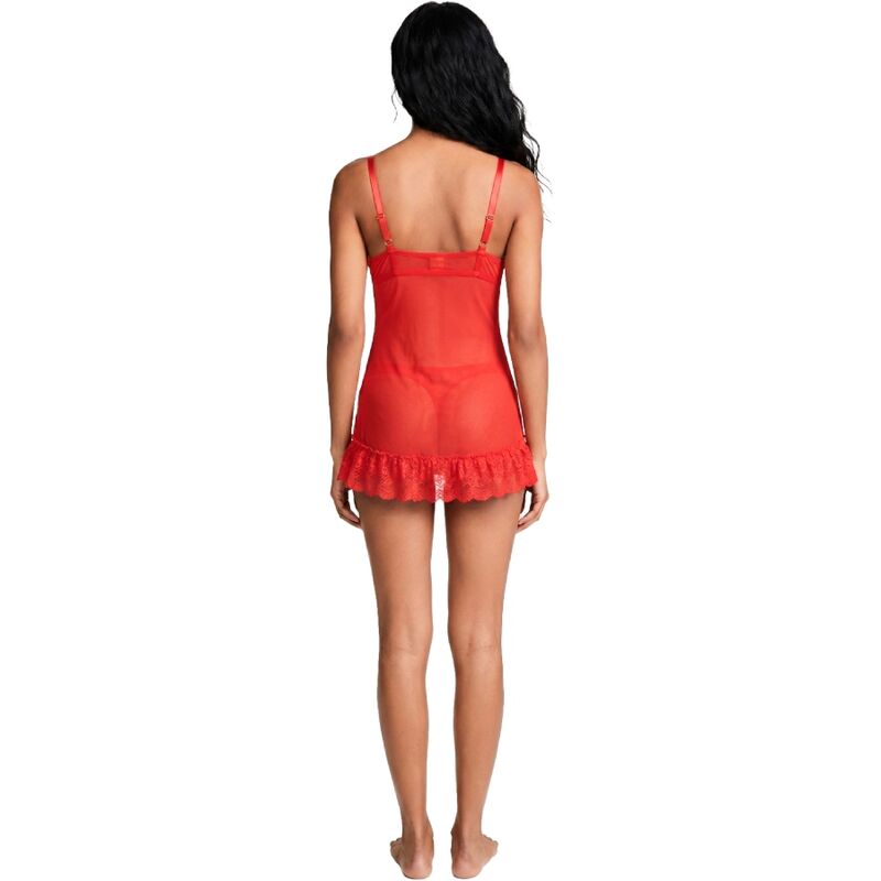 Livco Corsetti Fashion - Nuit Set Camiseta + Panty Rojo 2028 L/Xl