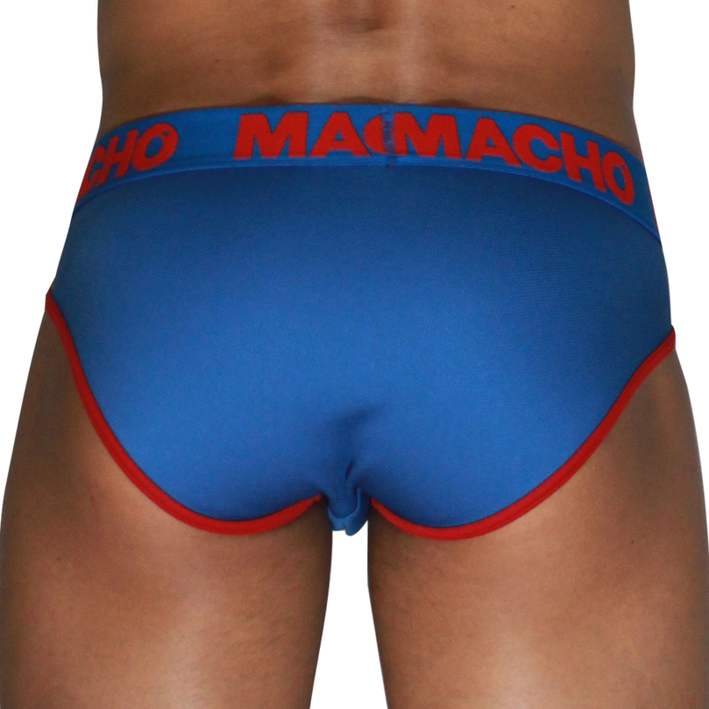 Macho - Mch005 Slip Clásico Azulón + Rojo S