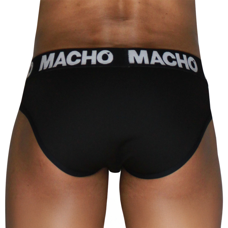 Macho - Mch007 Slip Clásico Negro + Negro S