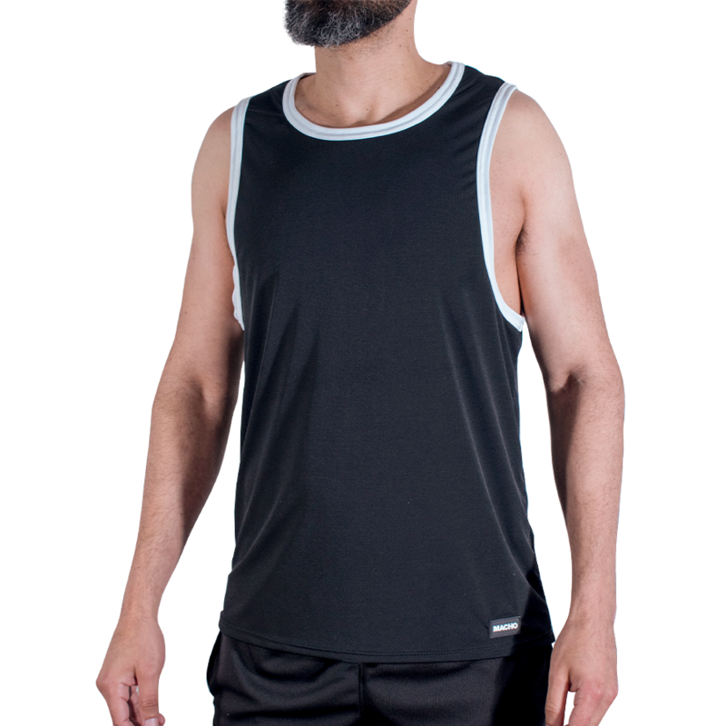 Macho - Cmv004 Camiseta Gym Negra L/xl