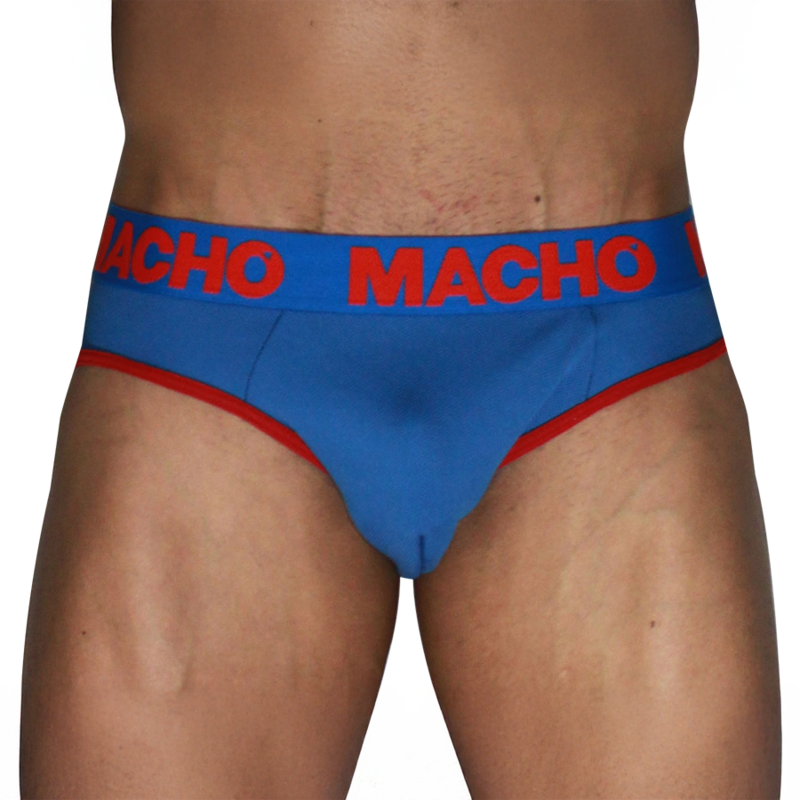 Macho - Mch005 Slip Clásico Azulón + Rojo L