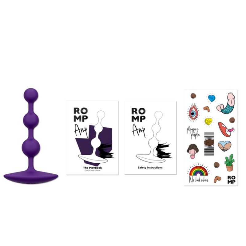 Romp - Amp Purple Bolas Anales Flexibles De Silicona 12,5 Cm Morado