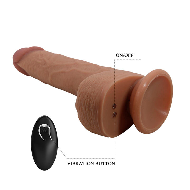 Pretty Love - Tommy Vibrador Realístico Con Empuje Marrón Oscuro Control Remoto