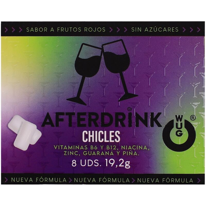 Wug After Drink El Chicle Funcional Que Te Ayuda A Recuperar Energía Tras La Noche Blister 8 Uds