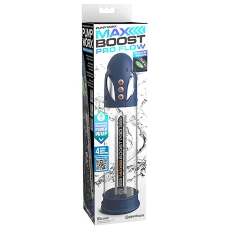 Pump Worx - Bomba De Vacío Max Boost Pro Flow Azul 30.6 Cm