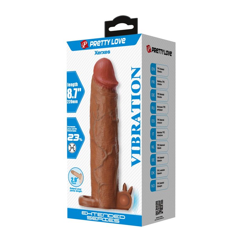 Pretty Love - Xerxes Funda Para Pene Vibradora 22 Cm Ø 4,5 Cm Color Marrón