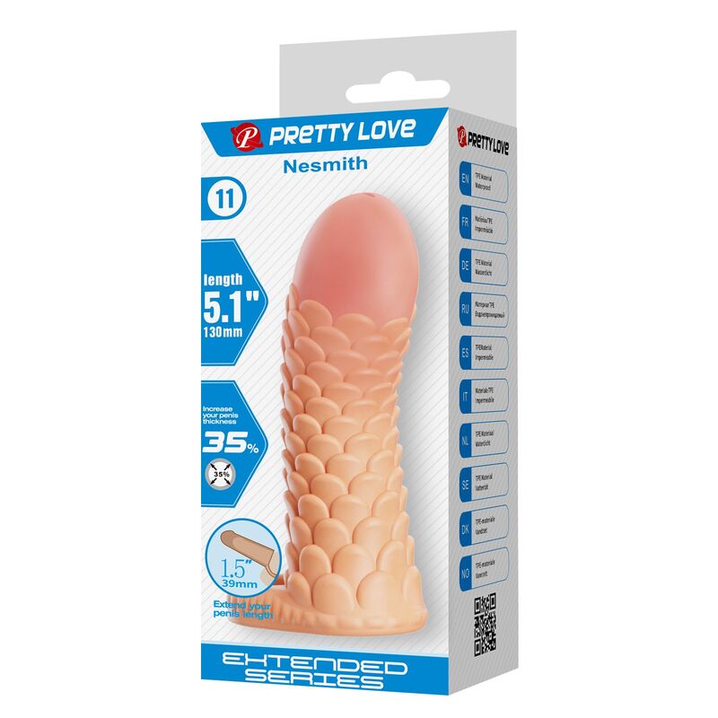 Pretty Love - Nesmith Funda Para Pene Extensora 13 Cm Ø 3,8 Cm Color Natural